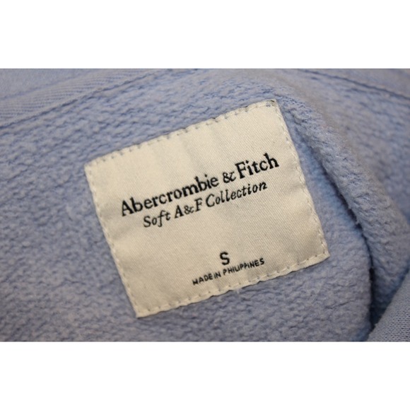 Abercrombie & Fitch Soft A&F Blue Pullover Long Sleeve Hoodie Sweatshirt Size S - Picture 3 of 5